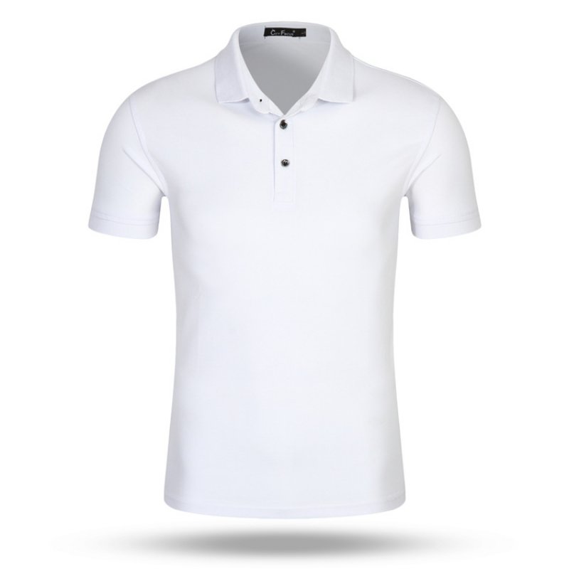 2022 new lapel short-sleeved combed cotton advertising shirt sports t-shirt solid color cultural shirt custom work clothes